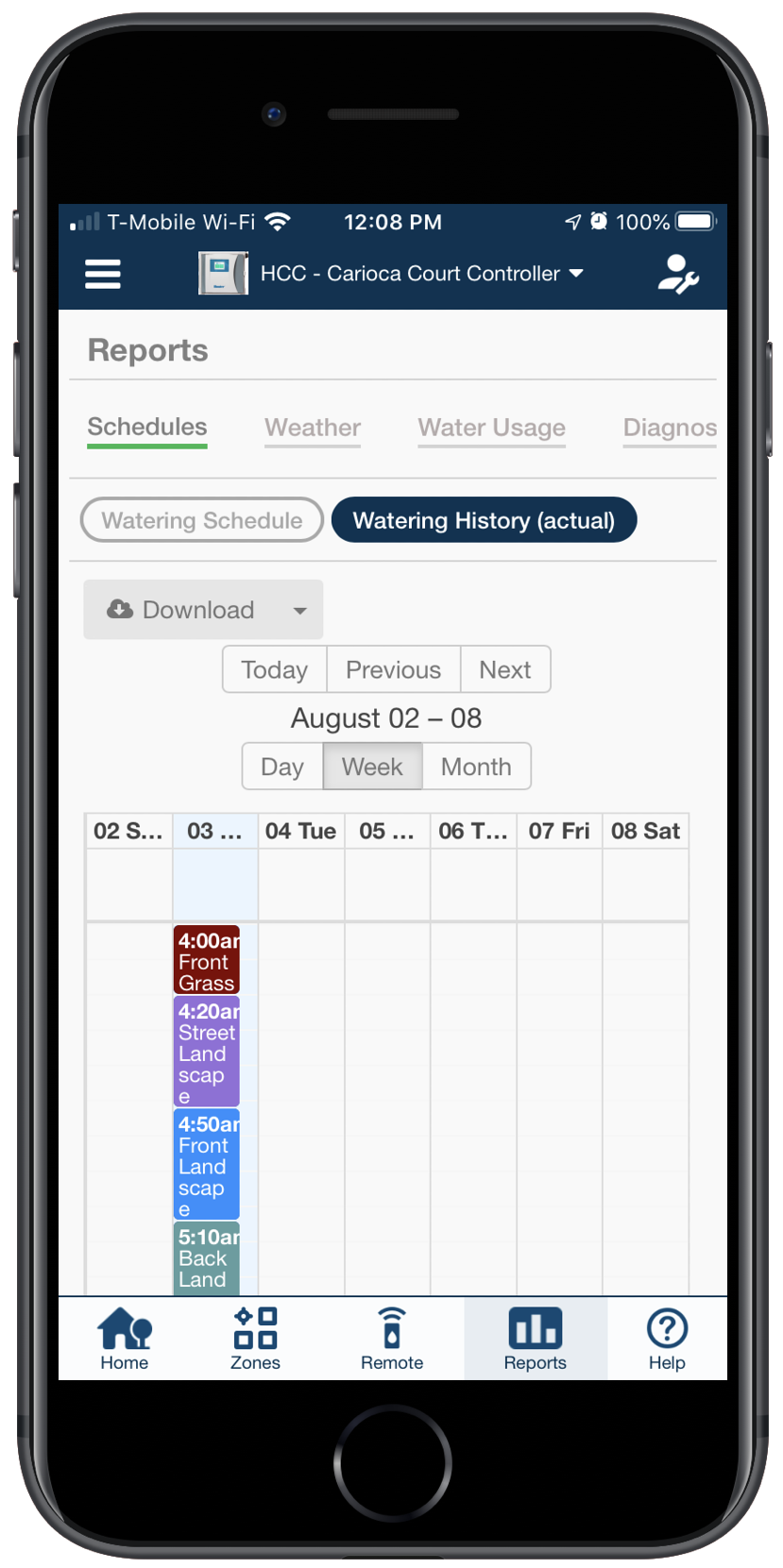 How to View Watering Schedule and History Reports Hydrawise